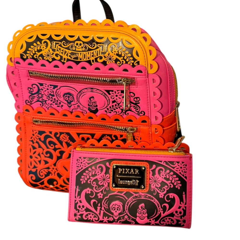 Loungefly Disney Pixar Coco Seize Your Moment Mini Backpack and Wallet Set